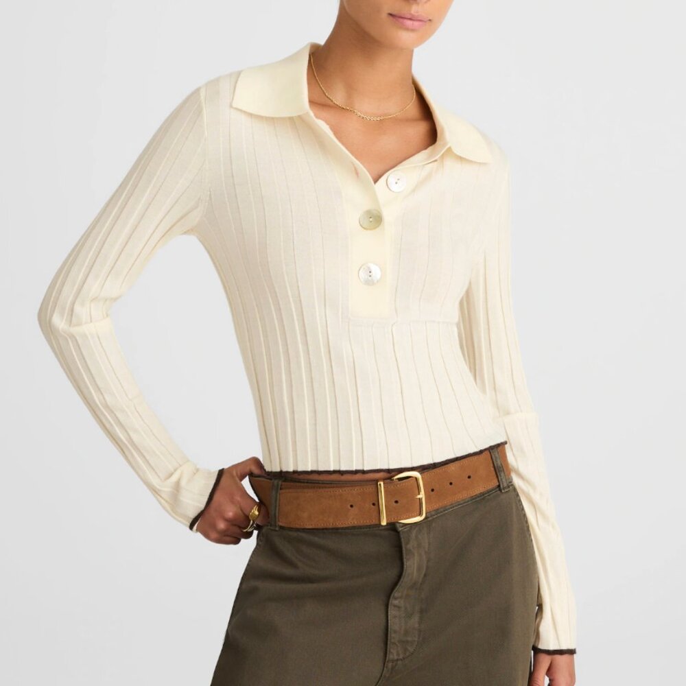 Madewell Cream Ribbed Sweater